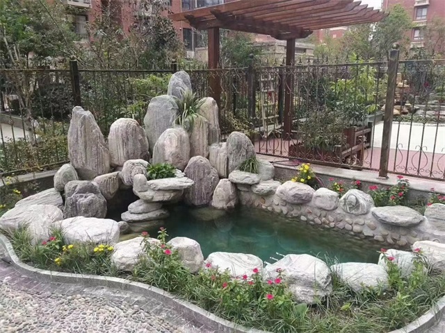 宁波庭院假山鱼池制作视频