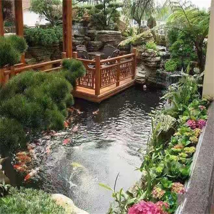 宁波庭院设计鱼池假山建造图